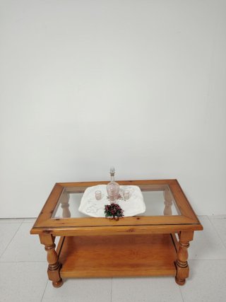 Mesa de centro madera y cristal