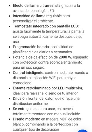 Chimenea Eléctrica Chemin Arte (con pequeño golpe)
