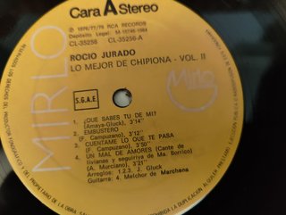 Rocío Jurado Lo mejor de Chipiona Vol. II LP
