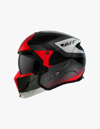 Casco MT Streetfighter Negro Gris Rojo Nuevo