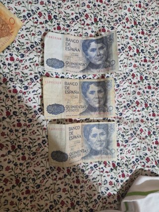 3 Billetes de 500 pesetas España 1979