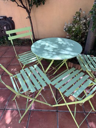 Conjunto mesa y sillas jardín metal.NO ENVIO