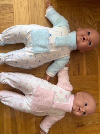 Lote 2 Bebés Juguete Pijamas