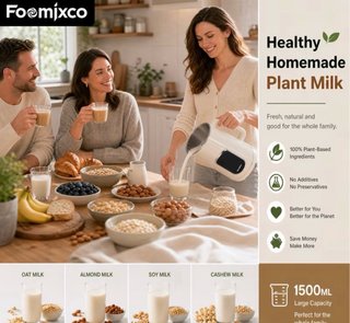 FOOMIXCO Macchina Latte Vegetale Acciaio Inox