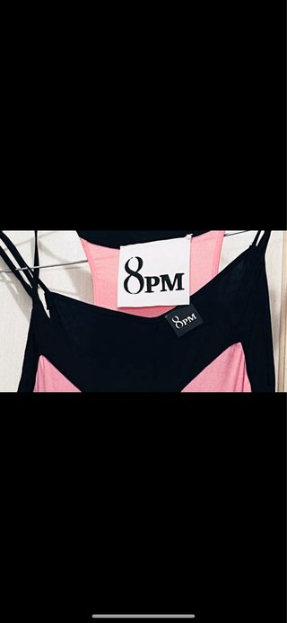 Abito lungo 8PM rosa e nero