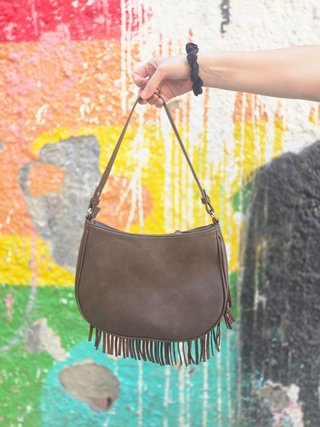 Bolso Hobo Misako Flecos Animal Print