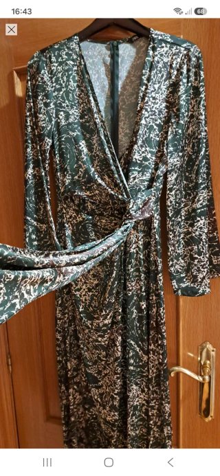 Vestido Zara estampado verde