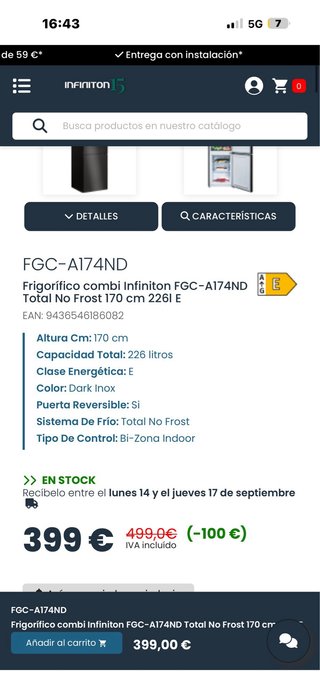 Nevera negra con dispensador de agua
