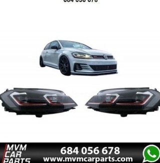 Faros delanteros Red edition Led para VW Golf 7.5