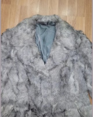 Abrigo natural karakul cordero gris