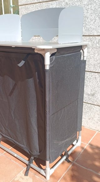 Armario Cocina Plegable TecTake Negro/Plata