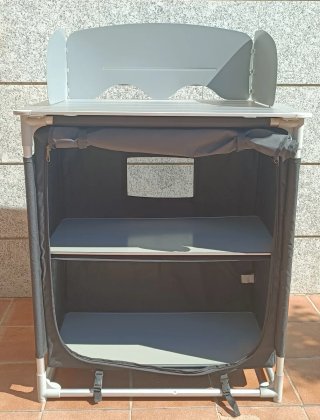 Armario Cocina Plegable TecTake Negro/Plata