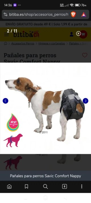 Pañales desechables para perros SAVIC Talla 3