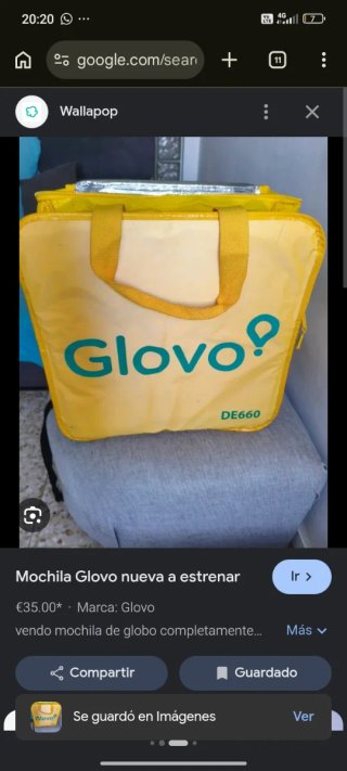 Bolso Glovo para reparto