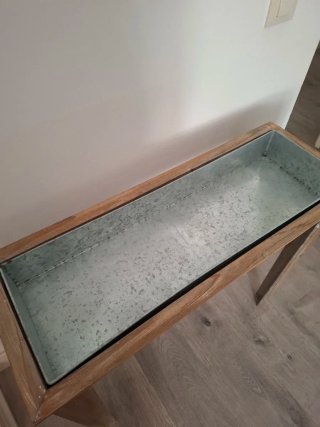 Mesa auxiliar cultivo madera y metal