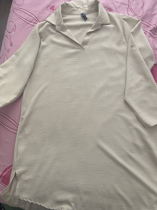 Vestido camisero beige