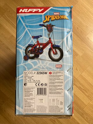 Bicicleta Infantil Marvel Spider-Man Roja 3-5 años