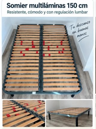 Somier multiláminas 150cm con patas