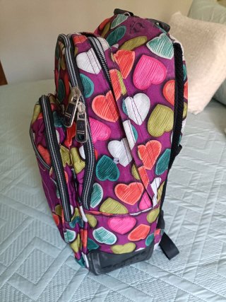 Mochila Escolar Totto Corazones Morada