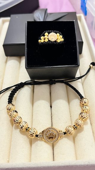 Pulsera y Anillo Rolex en oro laminado 18k