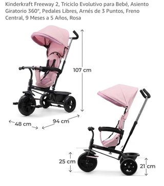 Triciclo Kinderkraft Freeway 2 Rosa