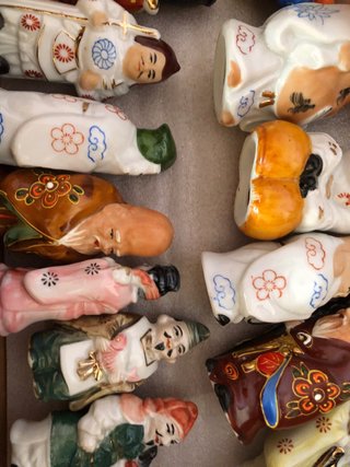 Figuras Vintage 7 Dioses Fortuna Porcelana/UNIDAD