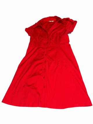 Vestido rojo de manga corta mujer