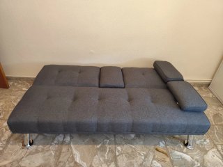 Sofá Cama Gris Tela