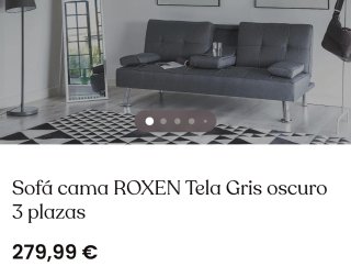 Sofá Cama Gris Tela
