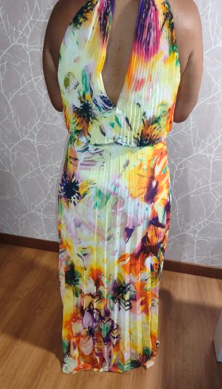 Vestido fiesta largo estampado