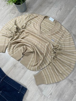 Jersey Lacoste Rayas Vintage Talla S