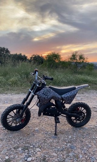Mini Moto Infantil Motocross Negra y Gris