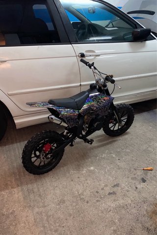 Mini Moto Infantil Motocross Negra y Gris