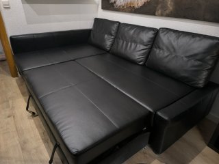Lote Salón Negro: Sofá, Mesa,Estanterías y baldas