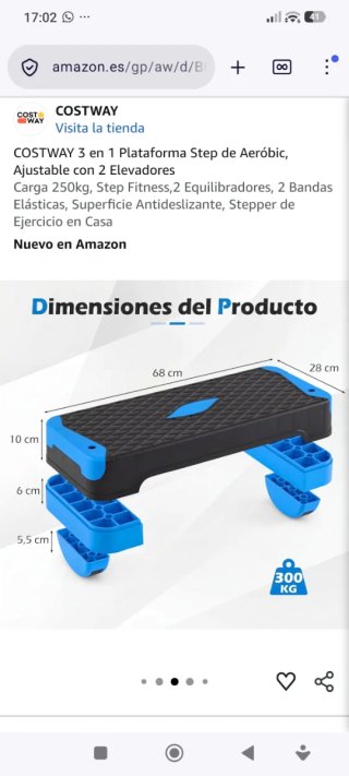 Plataforma Step Aeróbic COSTWAY 3 en 1