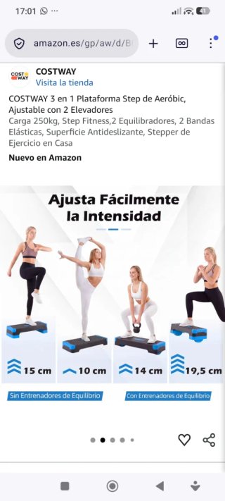Plataforma Step Aeróbic COSTWAY 3 en 1