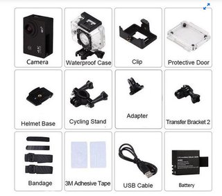 Cámara Deportiva 4K Acuática + Accesorios