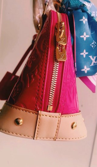 borsa fucsia in Vernice lucida