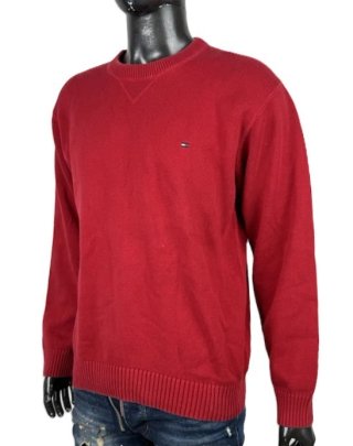 Maglione Tommy Hilfiger Uomo XL Rosso Cotone Logo