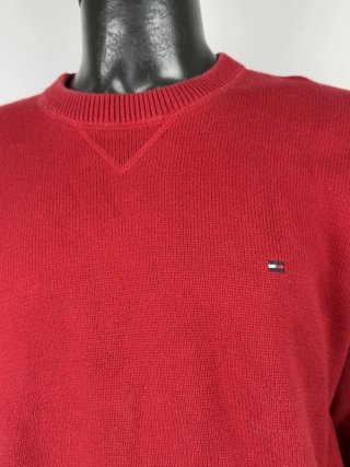 Maglione Tommy Hilfiger Uomo XL Rosso Cotone Logo