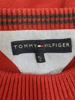 Maglione Tommy Hilfiger Uomo XL Rosso Cotone Logo