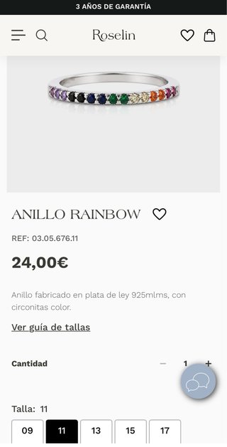 Anillo Roselin Plata 925 Rainbow Circonitas