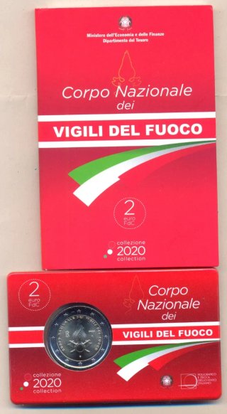 COIN CARD 2€ ITALIA 2020. VIGILI DEL FUOCO