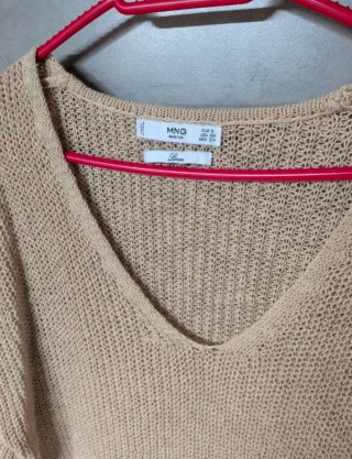 Jersey Mango Talla Única Beige