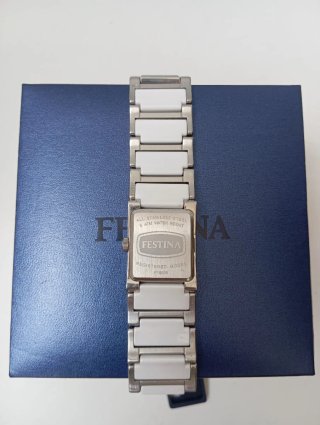 Reloj Festina Cerámico Blanco y Plateado