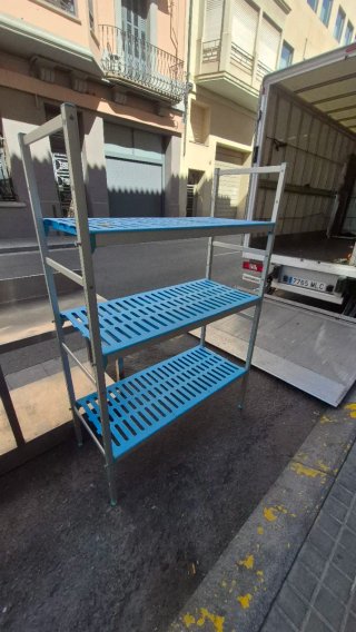 Estantería Metálica y Plástico Azul