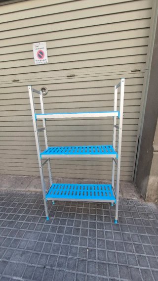 Estantería Metálica y Plástico Azul