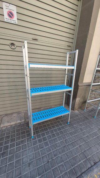 Estantería Metálica y Plástico Azul