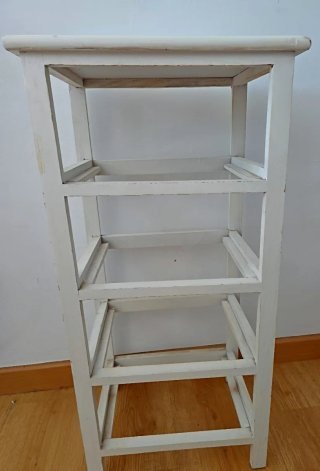 Mobile ausiliario 4 cesti in legno e vimini