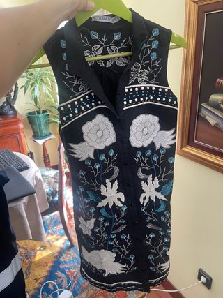 Vestido Anany bordado negro